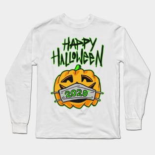 Funny Happy Halloween 2020 Carved Pumpkin with Mask Long Sleeve T-Shirt